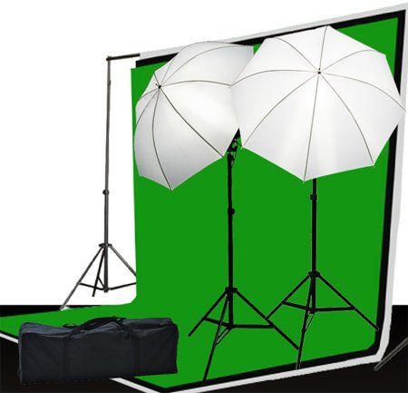 Fancierstudio Video and Photography Lighting Kit - 3 Muslin Backdrop Background Lighting Stand and Lighting Kit - (LS69BWG)