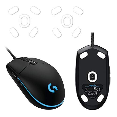 2 Sets of Hyperslides Rounded Curved Edges Mouse Feet, Mouse Skates, Pads for Logitech G Pro, Logitech G102, G203 Gaming Mouse Feet Replacement (0.8mm, Smooth Glide, Pure PTFE) Pro Performance Upgrade