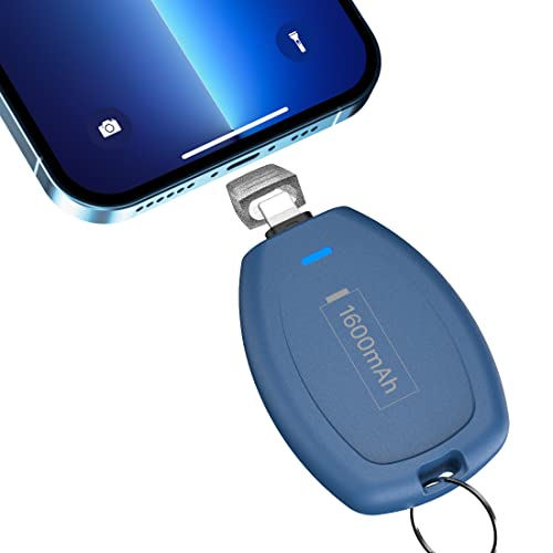 TQTHL Keychain Portable Charger iPhone, Mini Power Emergency Pod, Power Bank Battery Pack, Cargador Portatil para iPhone Compatible with iPhone 14,13,12,11,8, 7,6,6S,5,X,XR,XS Max, Pro Max (Blue)…