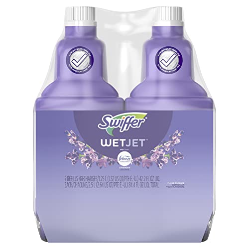 Swiffer WetJet Multi-Purpose Floor Cleaner Solution with Febreze Refill, Lavender Scent, 1.25 Liter -42.2 Fl Oz (2 count pack of 1)