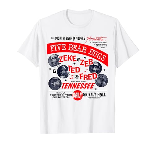 Country Bear Jamboree Real Old Country Rhythm Five Bear Rugs T-Shirt