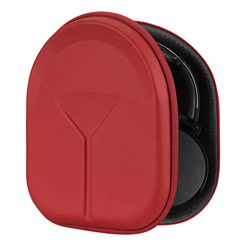 Geekria Shield Headphones Case Compatible with Sony WH-XB910N, WH-CH720N, WH-1000XM5, WH-CH520, MDR-XB950BT Case, Replacement Hard Shell Travel Carrying Bag with Cable Storage (Red)