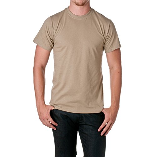 Fruit of the Loom Men's Short Sleeve Crew Tee, Large  - Khaki