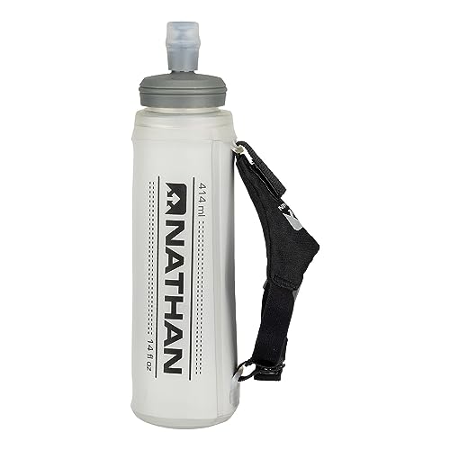 Nathan ExoShot Lite Handheld 14oz, Hydration Flask with Integrated Hand Strap, Great For Running, Cycling, Climbing, Hiking & more, 14 Oz