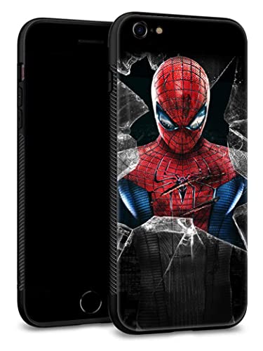 WTJGHY Suitable for iPhone 6/6S (4.7 Inches) Comic TPU Silicone Rubber Gel Edge + PC Protective Shell Skin Protection Cover Full Protection Cartoon Protective Cover Black