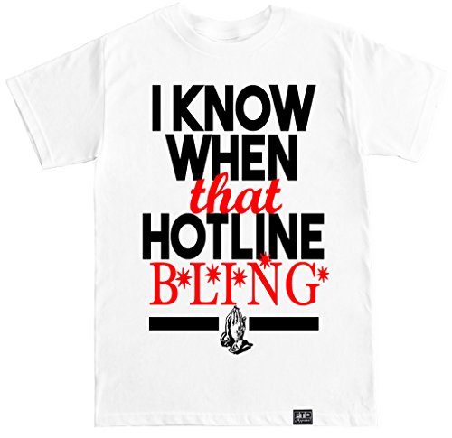 FTD Apparel Men's I Know When That Hotline Bling T Shirt - XL White