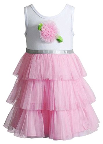 Youngland Toddler Girls Rosette Tulle Dress, Pink (2T)