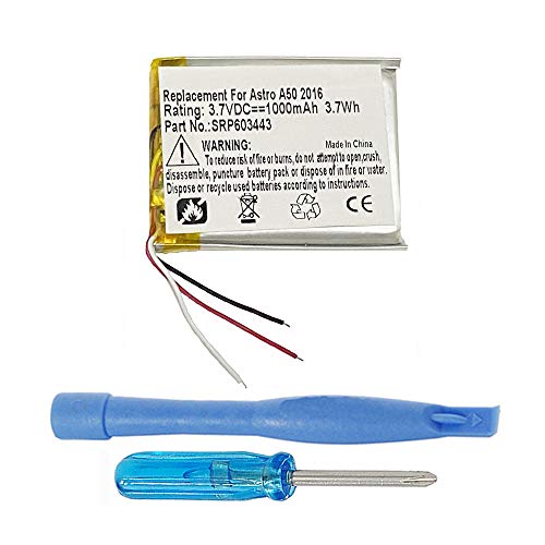 MPF Products 1000mAh SRP603443 Battery Replacement Compatible with Astro A50 Wireless Gaming Headset