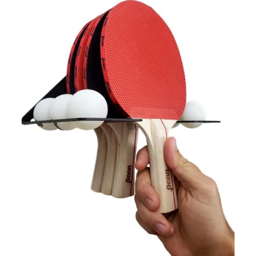 IRON AMERICAN Elite Ping Pong and Table Tennis Storage Rack, Made in USA - 1.375 Inch Slot for Balls and 3.25 Inch Slot for Paddles, Ping Pong Ball Holder, Hardware Included