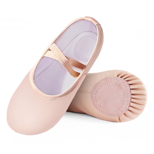 Kids Ballet Slippers, Split Sole Practice Dance Shoes for Toddler, Girls Yoga Flat Shoes(Skin Tone,Toddler, Numeric_7_Point_5)