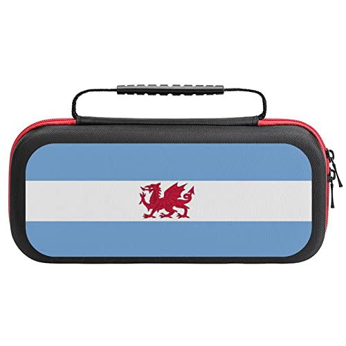 Flag of The Welsh Colony in Patagonia Compatible with Nintendo Switch Carrying Case Portable Travel Carry Cover Accessories With 20 Game Card Slots