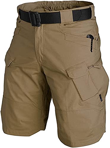 AUTIWITUA Men's Waterproof Tactical Shorts Outdoor Cargo Shorts, Lightweight Quick Dry Breathable Hiking Fishing Cargo Shorts Brown