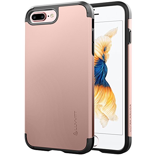 iPhone 8 Plus Case, LUVVITT [Ultra Armor] Shock Absorbing Case Best Heavy Duty Dual Layer Tough Cover for Apple iPhone 8 Plus (2017) - Rose Gold