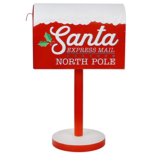 Adroiteet Christmas Decorations Santa Mailbox, 15.5' x 9.5' Express Mail to North Pole Metal Letter Box, Christmas Decorative Box for Home Room Indoor Outdoor Front Door Xmas Holiday Party