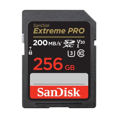 SanDisk 256GB Extreme PRO SDXC UHS-I Memory Card - C10, U3, V30, 4K UHD, SD Card - SDSDXXD-256G-GN4IN, Dark gray/Black