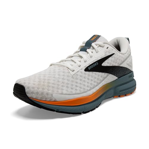Brooks Men’s Trace 3 Neutral Running Shoe - White/Orange/Goblin Blue - 10.5 Medium