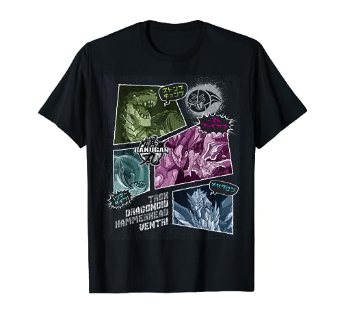 Bakugan Trox, Dragonoid, Hammerhead, and Ventri Comic Strip T-Shirt