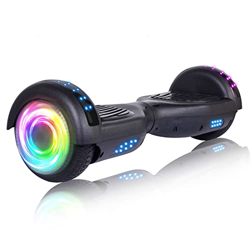 SISIGAD Hoverboard for Kids Ages 6-12, with Built-in Bluetooth Speaker and 6.5' Colorful Lights Wheels, Safety Certified Self Balancing Scooter Gift for Kids