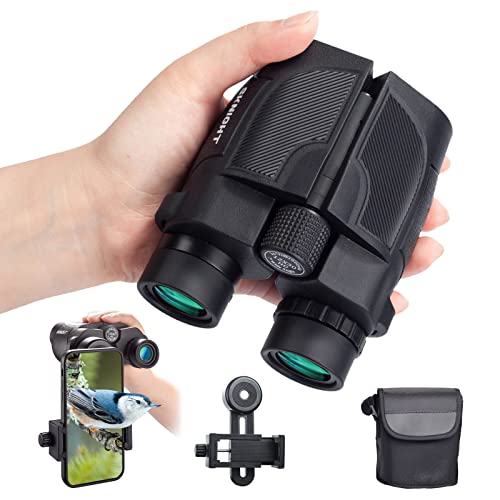 Sknight 12x30 Compact Binoculars for Adults and Kids with Phone Adapter, Small Binoculars with Large View, Lightweight Binoculars for Travel Bird Watching Concert Sports