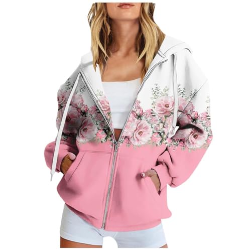 Light Weight Zip Up Hoodie Women Jacket Womens Hot Pink Crewneck Sweatshirt Cotton Hoodies for Women Sale Women Plus Day Prime Deals today 2024 Womens Clothing Trendy 2024