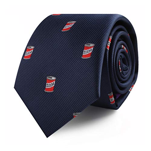 AUSCUFFLINKS Soda Can Soft Drink Ties for Men Soda Pop | Thin Ties Coke Skinny Neckties | Present for Work Colleague | Bday Gift for Guys (Soda)