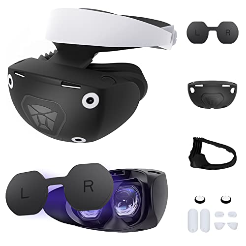 Accessories for PSVR 2, Lens Protector Cover for PS VR2,Silicone Protector Cover and Face Cover, Anti-Slip Controller Silicone Pads for Playstation VR2, Anti-Scratch,Dust-Proof and Washable