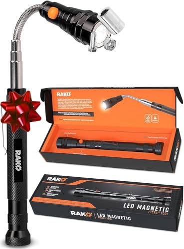 RAK Magnetic Pickup Tool - Christmas Gifts for Men - Telescoping Magnet Pickup Tool with Bright LED Lights and Extendable Neck - Cool Gadgets Gifts Stocking Stuffer Gifts for Men