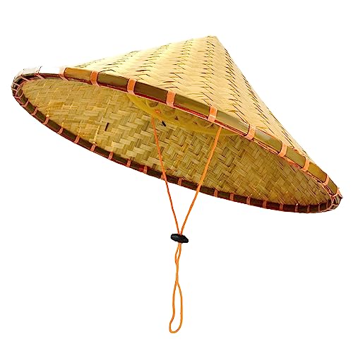 Chinese Bamboo Coolie Hat for Men Women Natural
