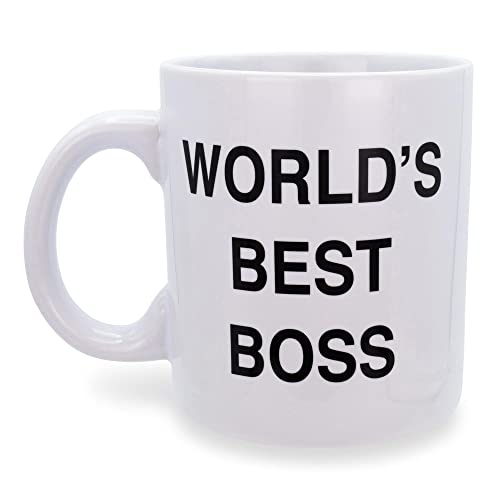 Toynk The Office Dunder Mifflin World's Best Boss Ceramic Mug | Coffee Cup For Espresso, Tea | Holds 20 Ounces