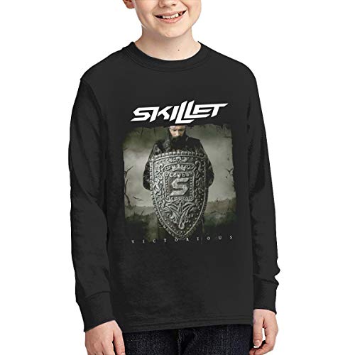 Skillet Band Youth Long Sleeve T-Shirt Teenager for Girls Boys Fashion Classic Cotton Graphic Tee S Black