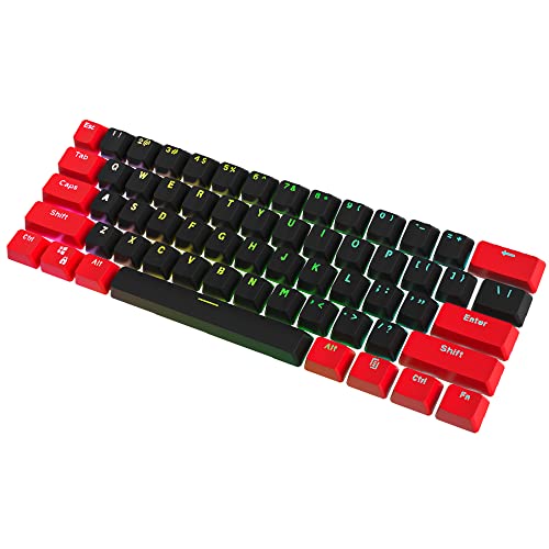61 PBT keycaps 60 Percent Custom Backlit Key Caps Covers OEM Profile for Cherry MX Switch Mechanical Gaming Keyboard with Key Puller (keycap only) (HL)