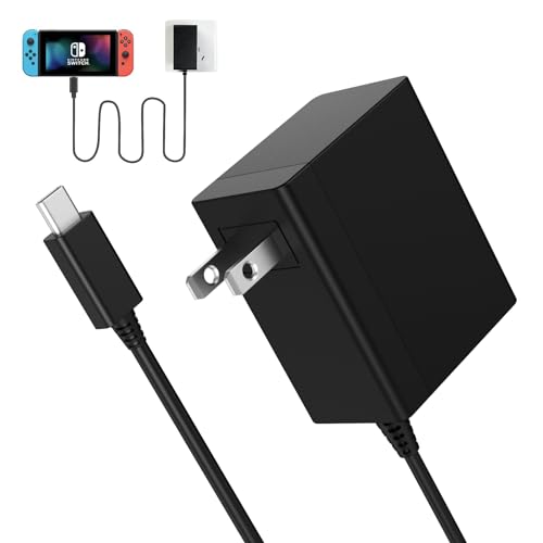 Charger for Nintendo Switch 15V/2.6A 39W,AC Power Supply Adapter for Nintendo Switch, USB Type C Fast Charger for Nintendo Switch Supports Dock Station and TV Mode