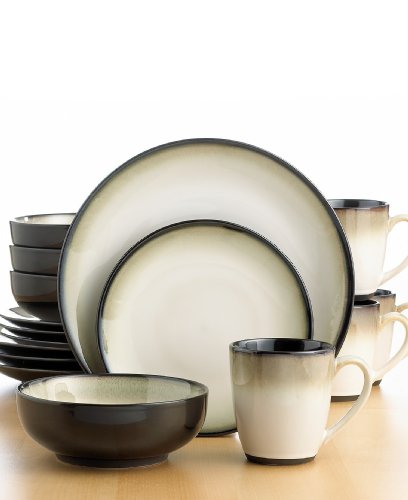 Sango Nova Black 16-Piece Dinnerware Set, Service for 4
