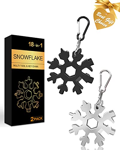 Stocking Stuffers for Adults Men, 2 Pack 18 in 1 Snowflake Multitool, Christmas Gifts for Men, White Elephant Gifts for Adults, Gifts for Dad Who Have Everything, Tool Gift for Him Women Husband Boys