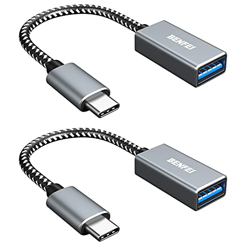 BENFEI USB C to USB 3.0 Adapter, 2 Pack USB C to A Male to Female Adapter Compatible with MacBook 2019 2018 2017, Samsung Galaxy Note 8, Galaxy S8 S8+ S9, Google Pixel, Nexus, and More