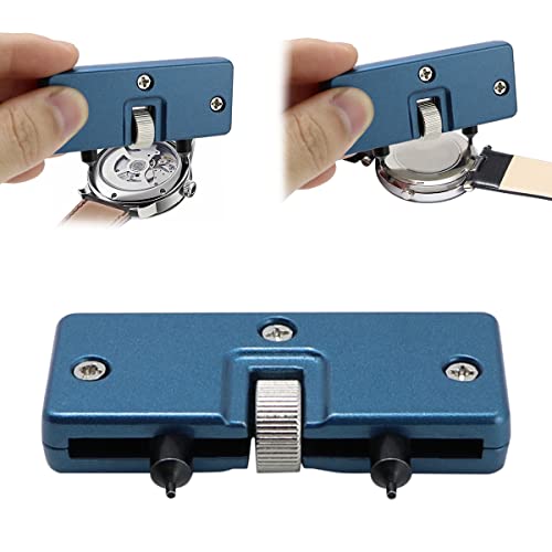Watch Adjustable Back Case Opener Closer Remover Repair Watchmaker Holder Tool Blue