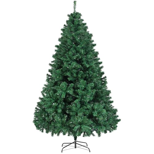 6 Ft Christmas Tree, Premium Spruce Holiday Artificial Christmas Tree with 896 Branches and Metal Collapsible Stand for Home, Office Christmas Party Decorations, Green