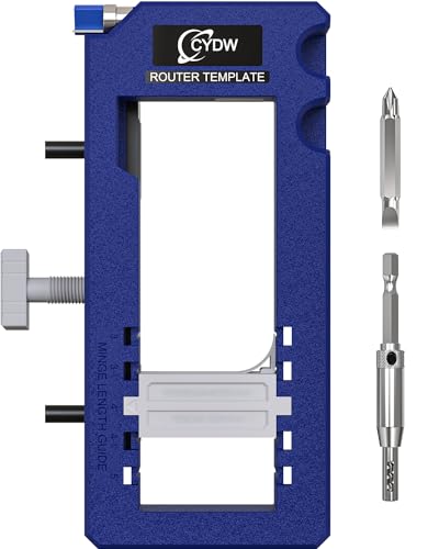 Door Hinge Jig, Door Hinge Router Template,Door Hinge Mortiser, Hinge Installation Kit Fits 3” to 5” Length and 1/4” or 5/8” Thickness Door Hinge, Blue