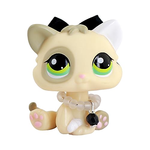 LPS Baby Kitty Kitten Cat #1074 White Grey with lps Accessories Rare Old LPS Pets Action Figure Collectable Pets Mini Pet Shop Small Littlest Pet for Kids Gift