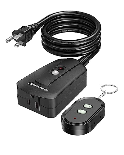 DEWENWILS Outdoor Wireless Remote Control Outlet with 2 FT Extension Cord, 15 amp Heavy Duty Weatherproof Remote Controlled Light Switch for String Lights, 100 Feet Range, UL Listed