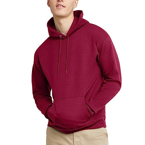 Hanes Men's Pullover EcoSmart Hooded Sweatshirt, cardinal, 4X Large