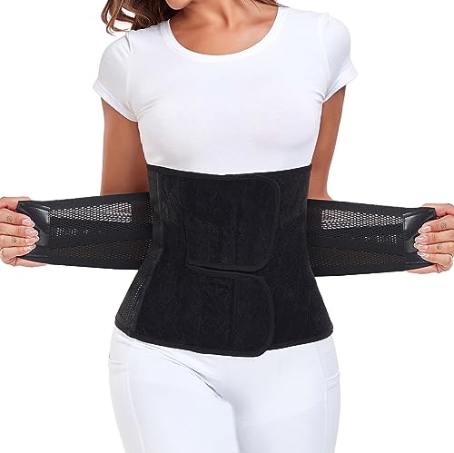 MAMODY Postpartum Belly Band – Postpartum Belly Wrap, Abdominal Binder Post Surgery C-section Recovery Support Belt After Birth Brace, Slimming Girdles (Midnight Black, S/M)