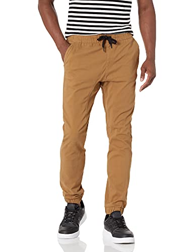 WT02 Men's Twill Jogger Pants, Tobacco-A, Medium