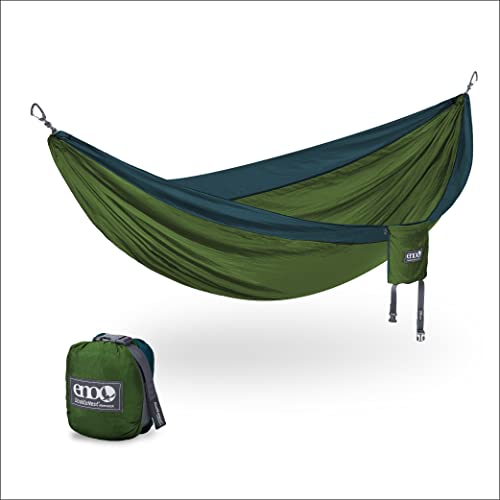ENO DoubleNest Hammock - Lightweight & Portable Camping Hammock - 1 to 2 Person Backpacking Hammock - for Camping, Hiking, Backpacking, Travel, a Festival, or The Beach - Marine