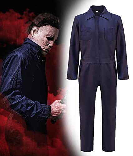 AnanBros Michael Myers Costume for Men Scary Halloween Costumes Jumpsuit Coveralls Outfit Cosplay Props, Michael Myers Mask and Knife Not Included