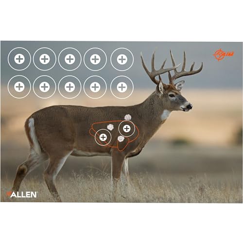 Allen Company EZ Aim High Visibility Paper Range Shooting Targets, White-Tailed Deer Animal, 23 x 53 inches Large - 2 Pack, for Gun/Rifle/Pistol/Airsoft/BB Gun/Air Rifle