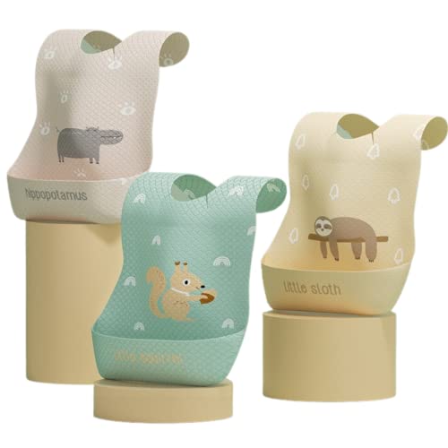 MESSY BiBiE 40 Pack Baby Disposable Bib, Travel Baby Bib for Toddlers, Leak proof baby bibs, Leak proof baby bibs, Infant drooling bibs (Yellow Little Sloth)