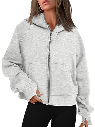 AUTOMET Womens Zip Up Cropped Hoodies Oversized Sweatshirts Fleece Jackets Full Zip Pullover Sweater 2024 Fall Fashion Outfits Trendy Winter Clothes