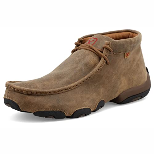 Twisted X Men's Leather Driving Shoe - Moccasin Toe Chukka Ankle Boot, 8.5 M