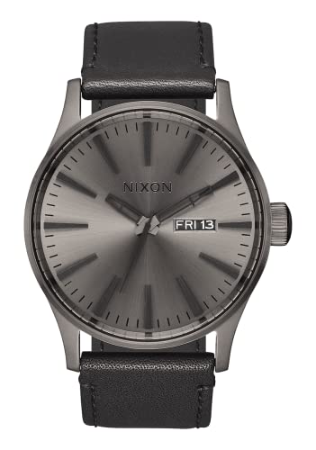 NIXON Men's A105 Sentry 42mm Stainless Steel Leather Quartz Movement Watch